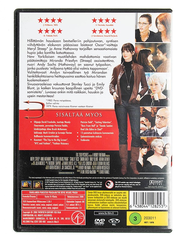 Paholainen pukeutuu Pradaan - DVD - DVD-elokuvat - 10105537988 - 1