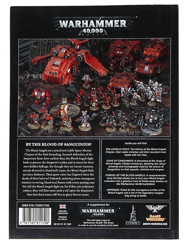Warhammer 40k Codex Adeptus Astartes Blood Angels Games Workshop - Harrastekirjat - 10105537996 - 1