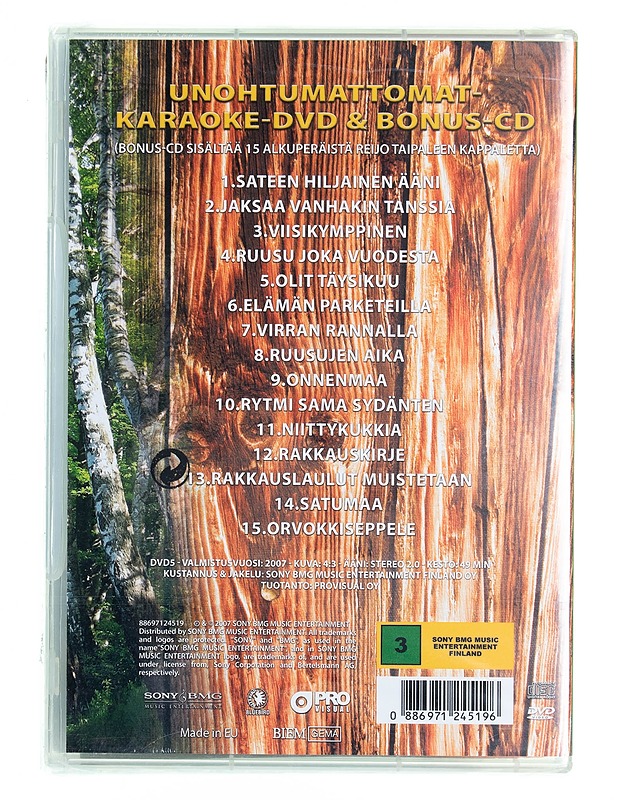 Unohtumattomat Karaoke-DVD ja Bonus-CD  - CD-levyt - 10105538024 - 1
