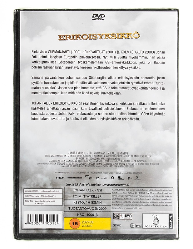 Johan Falk erikoisyksikkö DVD  - DVD-elokuvat - 10105538066 - 1