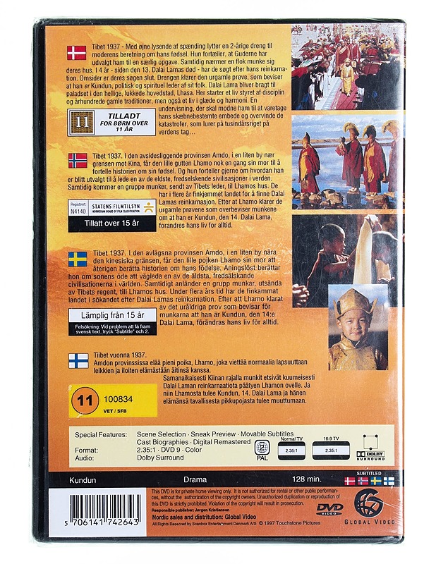 Kundun - DVD - DVD-elokuvat - 10105538108 - 1
