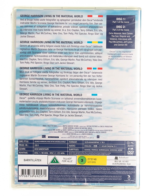 George Harrison Living in the Material World DVD  - DVD-elokuvat - 10105538117 - 1