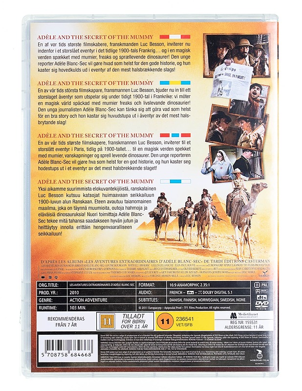 Adéle and the Secret of the Mummy DVD - DVD-elokuvat - 10105538119 - 1