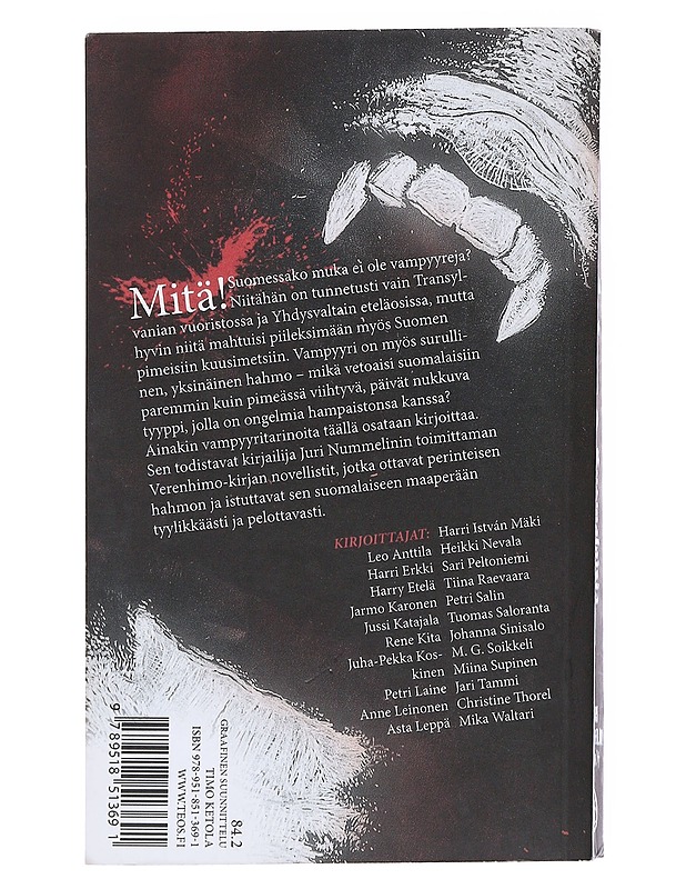 Verenhimo : Suomalaisia vampyyritarinoita - Nummelin, Juri - Romaanit ja novellit - 10105538203 - 1