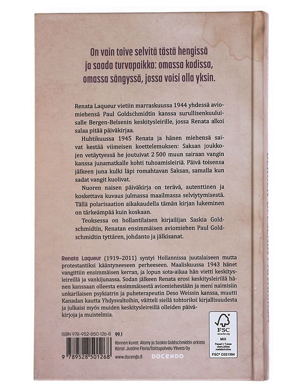 Bergen-Belsenin päiväkirja - Renata Laqueur - Elämäkerrat ja muistelmat - 10105538287 - 1