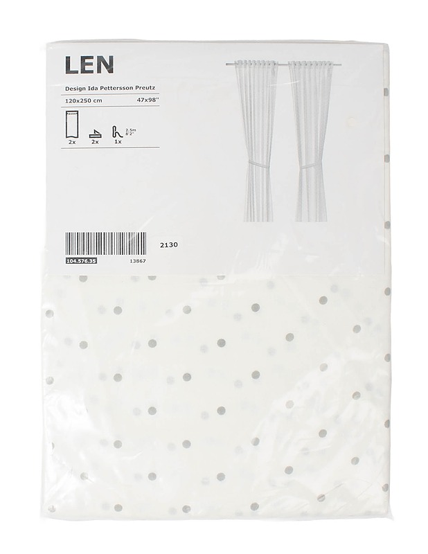 IKEA Len verhot, 120x250 cm, 2 kpl - Verhot ja kapat - 10105538417 - 0