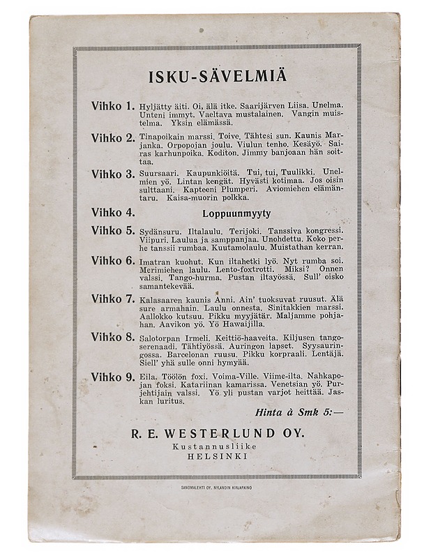 Georg Malmsten'in Uusia Iskusävelmiä - Musiikki- ja elokuvakirjat - 10105538441 - 1