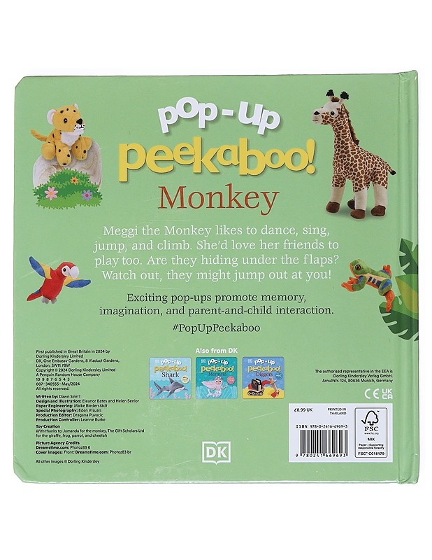 Pop-Up Peekaboo! Monkey - Lastenkirjat - 10105538547 - 1