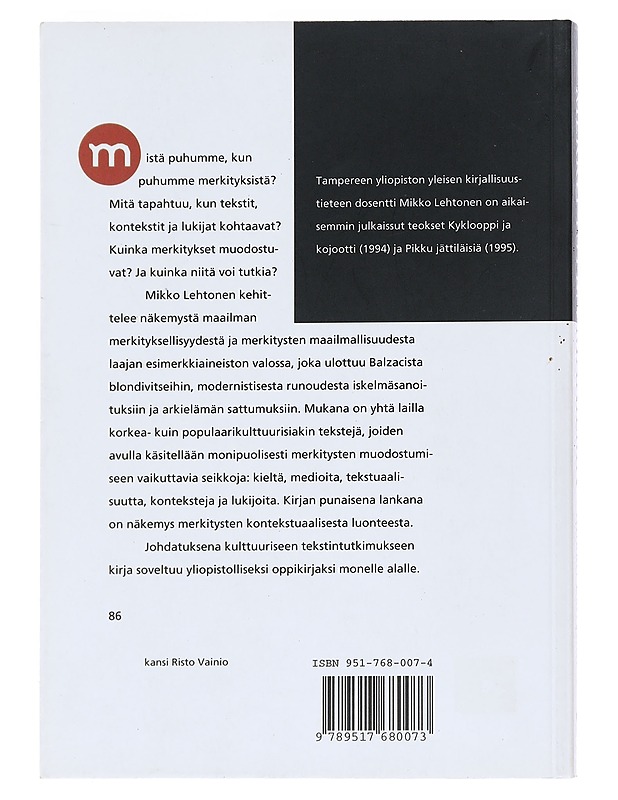Merkitysten maailma - Mikko Lehtonen - Tietokirjat ja oppaat - 10105538656 - 1