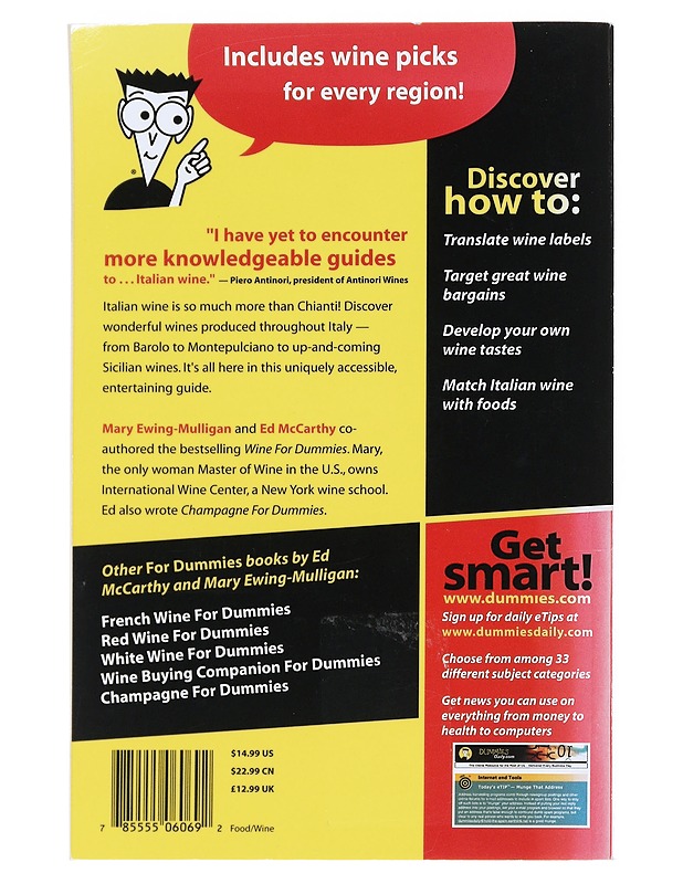 Italian Wine for dummies - Mary Ewing-Mulligan, Ed McCarthy - Tietokirjat ja oppaat - 10105538671 - 1