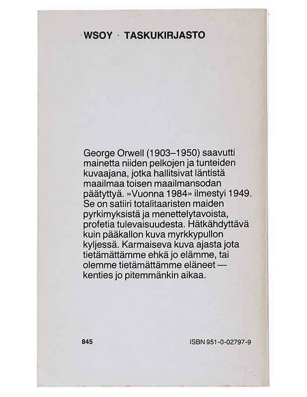 Vuonna 1984 - Orwell, George - Romaanit ja novellit - 10105538779 - 1