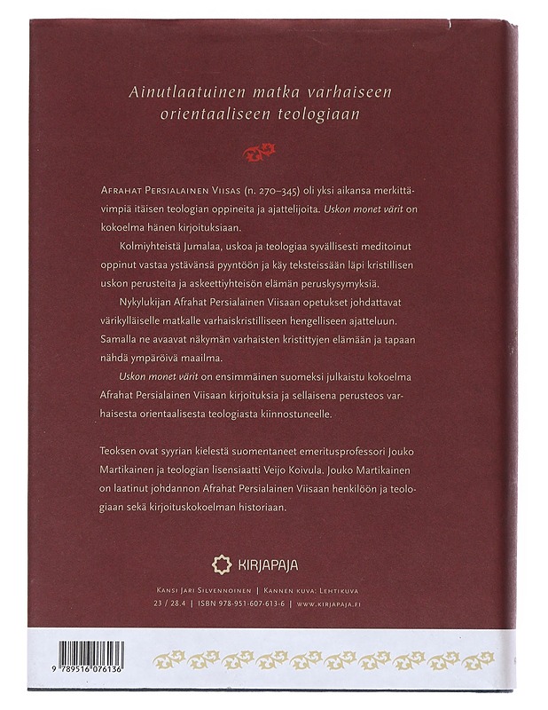 Uskon monet värit - Afrahat, Persialainen viisas - Historiakirjat - 10105538846 - 1