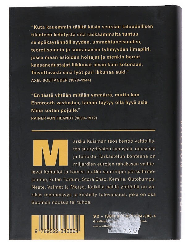 Valtion yhtiöt : nousu ja tuho - Markku Kuisma - Tietokirjat ja oppaat - 10105538854 - 0