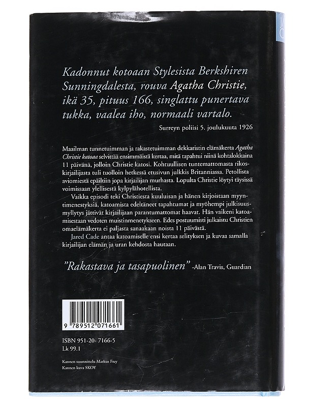 Agatha Christie katoaa - Jared Cade - Elämäkerrat ja muistelmat - 10105538908 - 1
