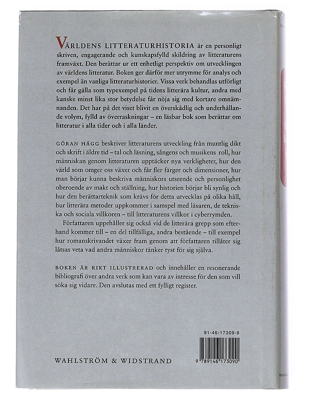 VÄRLDENS LITTERATURHISTORIA - GÖRAN HÄGG - Historiakirjat - 10105538937 - 1