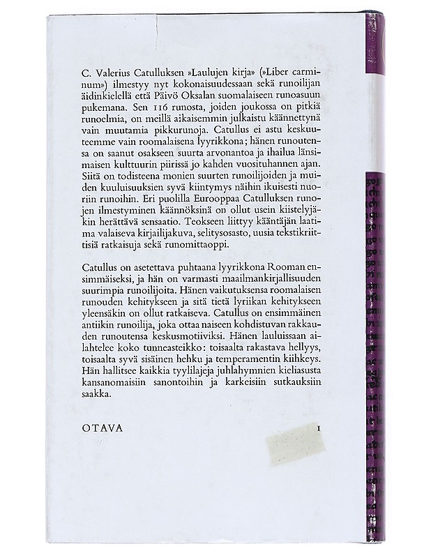 Liber Carminum Laulujen Kirja - G. Valerius Catullus - Runot ja näytelmät - 10105539216 - 1