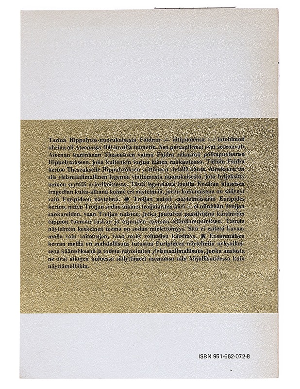Hippolytos ; Troijan naiset - Euripides - Romaanit ja novellit - 10105539271 - 1