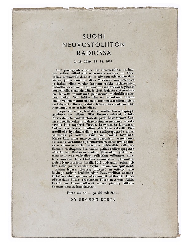 Suomi Neuvostoliiton radiossa - Jahvetti - Tietokirjat ja oppaat - 10105539557 - 1