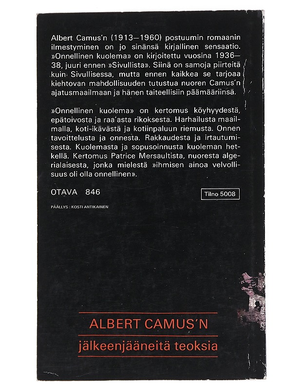 Onnellinen kuolema - Camus, Albert - Elämäkerrat ja muistelmat - 10105539637 - 1
