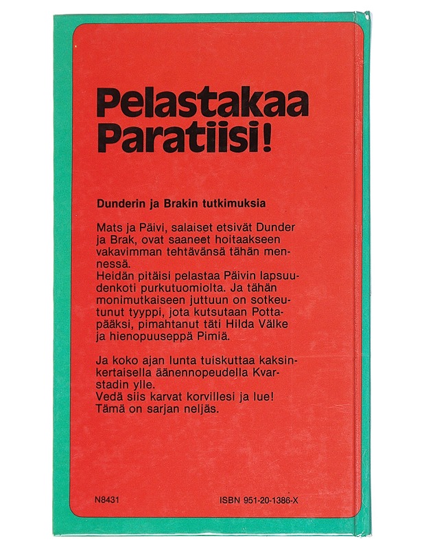 Pelastakaa Paratiisi! - Hellberg, Hans-Eric - Romaanit ja novellit - 10105539666 - 1