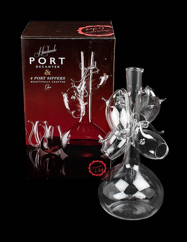 Portviini lasikarahvi siemailulaseilla, 5 kpl - Tarjoiluastiat - 10105540025 - 0
