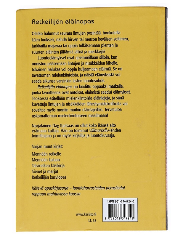 Retkeilijän eläinopas - Kjelsaas, Dag - Lemmikki- ja luontokirjat - 10105540055 - 1