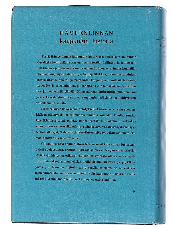 Hämeenlinnan kaupungin historia 1875 - 1944 - Koskimies, Yrjö S. - Historiakirjat - 10105540260 - 1