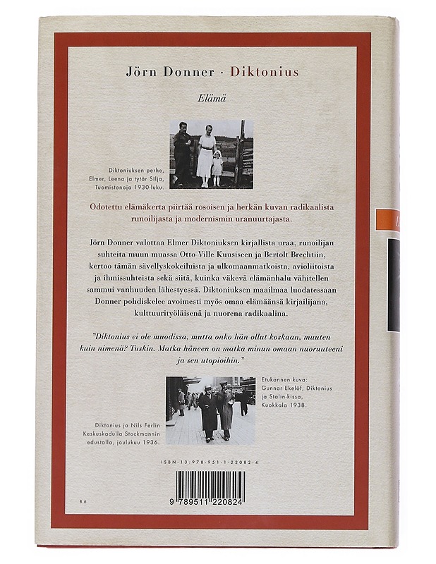 Diktonius : Elämä - Donner, Jörn - Elämäkerrat ja muistelmat - 10105540465 - 1