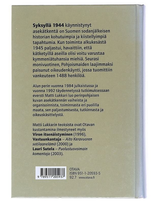 Asekätkentä -  Lukkari, Matti - Historiakirjat - 10105540540 - 1