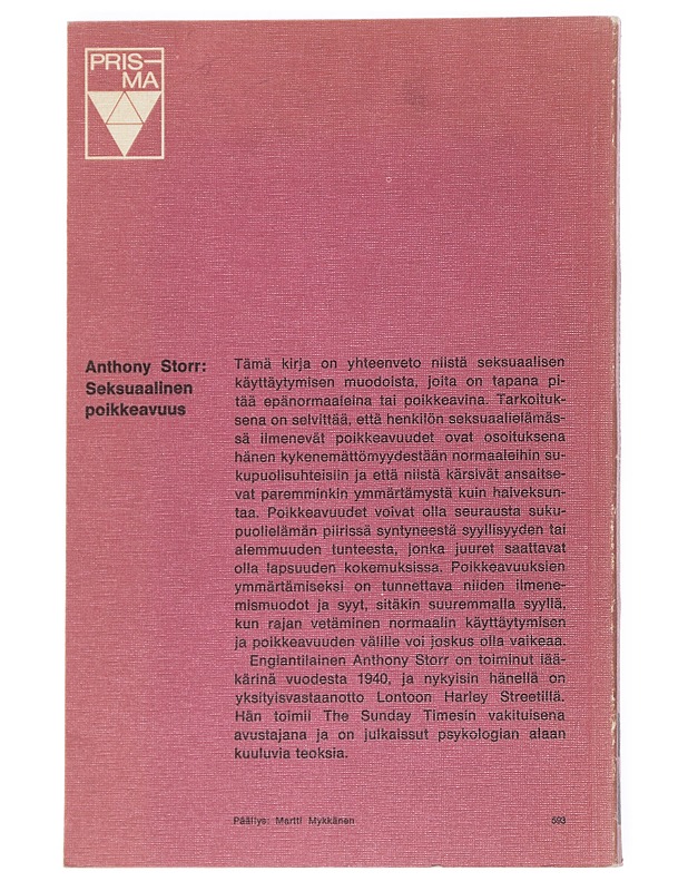 Seksuaalinen poikkeavuus - Storr, Anthony - Tietokirjat ja oppaat - 10105540636 - 1