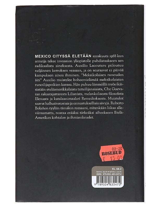 Amuletti - Bolaño, Roberto - Romaanit ja novellit - 10105540648 - 1