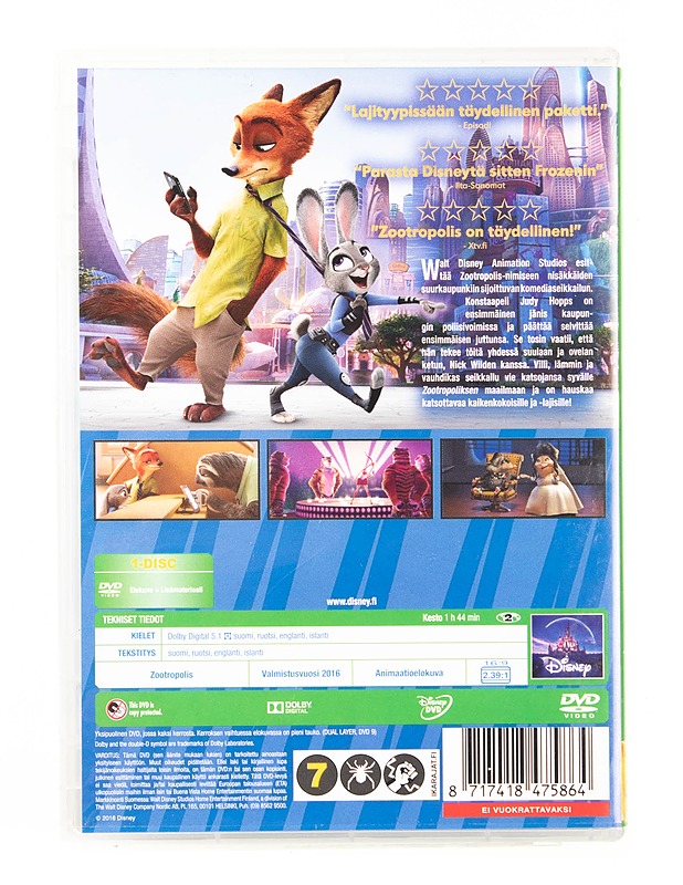 Zootropolis - DVD - DVD-elokuvat - 10105540753 - 1