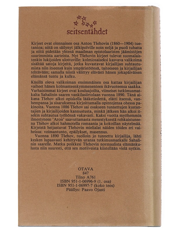 Kirjeitä vuosilta 1877 - 1890; 1. osa - Anton Tsehov - Elämäkerrat ja muistelmat - 10105540754 - 1