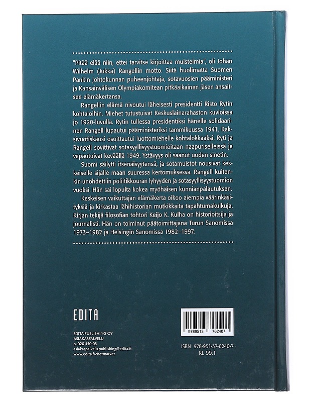 Rytin luottomies : Jukka Rangell (1894-1982) - Keijo K. Kulha - Elämäkerrat ja muistelmat - 10105540801 - 1