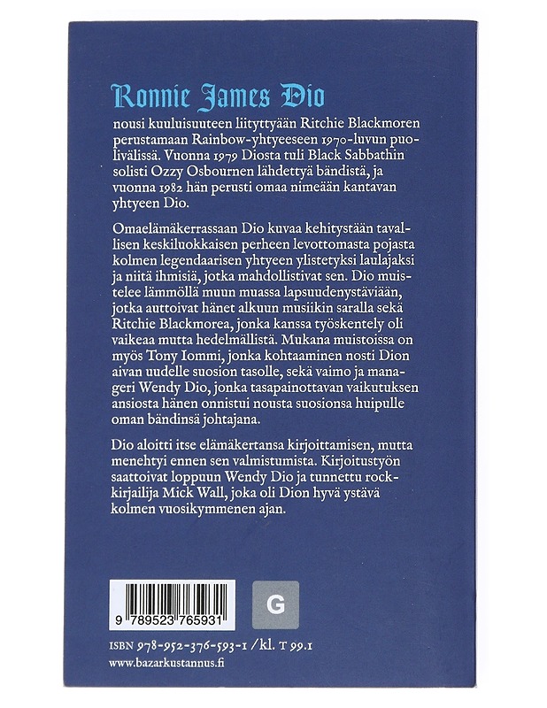 Rainbow in the dark : omaelämäkerta - Dio, Ronnie James - Elämäkerrat ja muistelmat - 10105540952 - 1