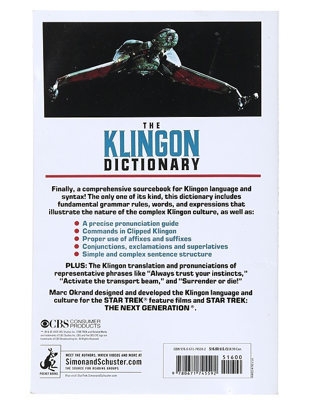 The Klingon dictionary : English/Klingon - Okrand, Marc - Tietokirjat ja oppaat - 10105541031 - 1