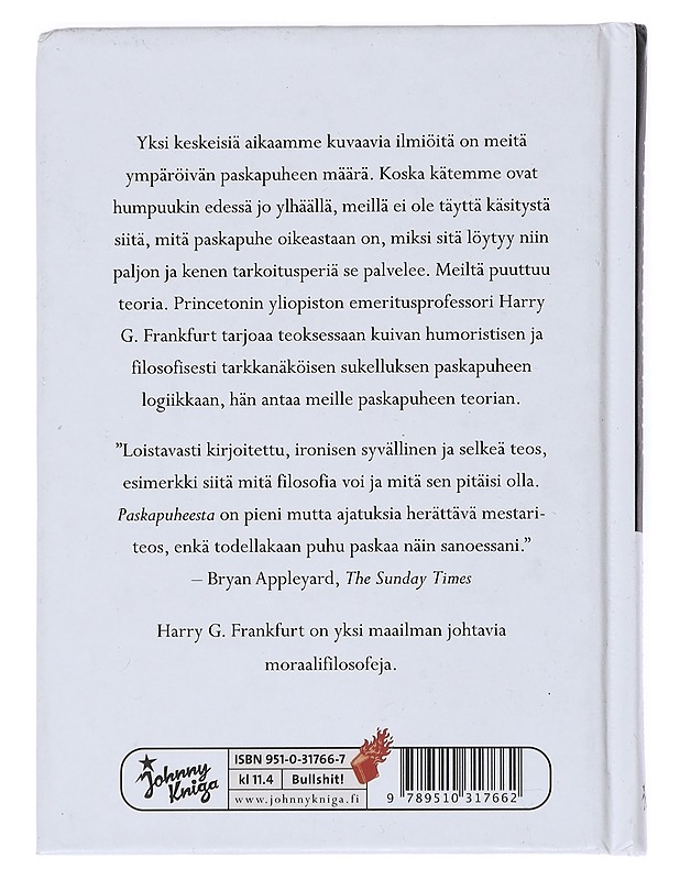 Paskapuheesta - Frankfurt, Harry G. - Tietokirjat ja oppaat - 10105541175 - 1