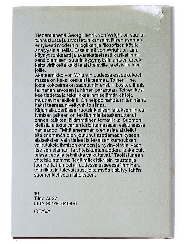 Humanismi elämänasenteena - Wright, Georg Henrik von - Tietokirjat ja oppaat - 10105541220 - 1