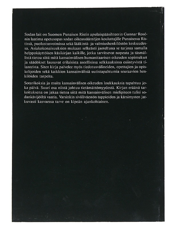 Sodan lait : käsikirja - Gunnar Rosen - Historiakirjat - 10105541250 - 1