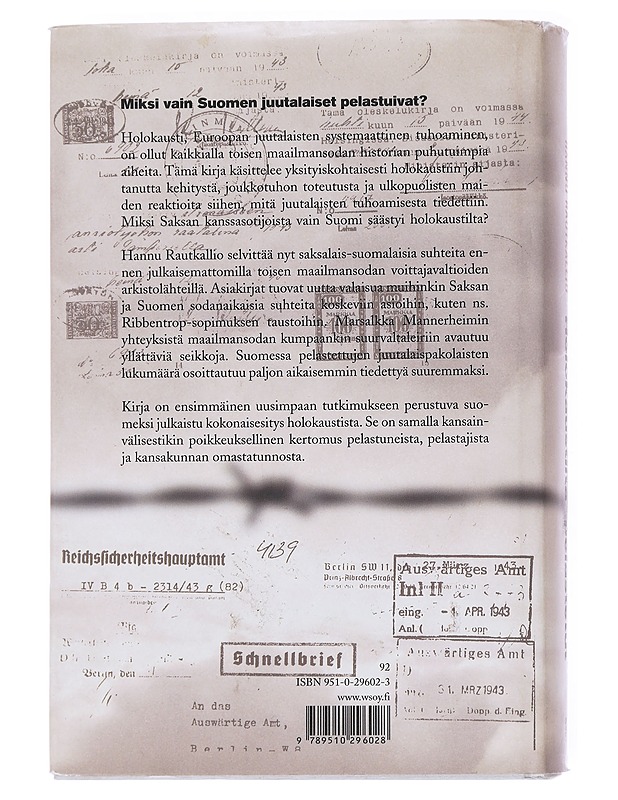 Holokaustilta pelastetut - Hannu Rautkallio - Historiakirjat - 10105541377 - 1
