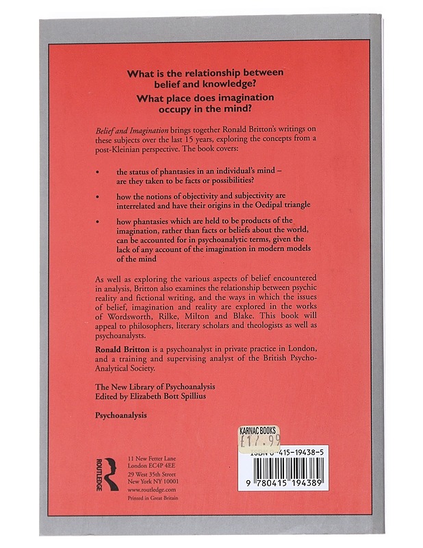 Belief and Imagination - Britton , Ronald  - Tietokirjat - 10105541503 - 1