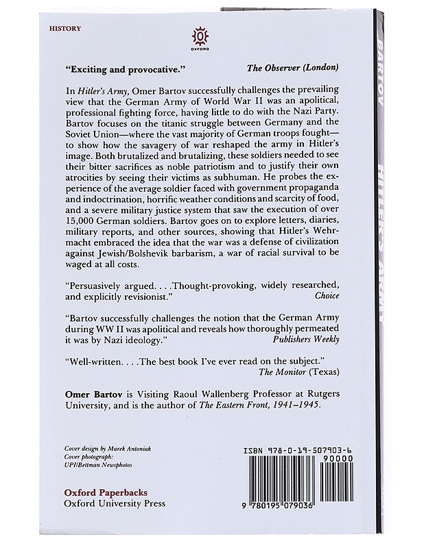 Hitler's army : soldiers, Nazis, and war in the Third Reich - Omer Bartov - Historiakirjat - 10105541665 - 1
