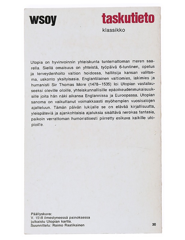 Taskutieto : Utopia - Thomas More - Romaanit ja novellit - 10105541770 - 1