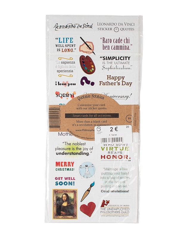 QUOTABLE NOTABLES Leonardo Da Vinci kortti ja tarrat - Askartelu - 10105541845 - 1