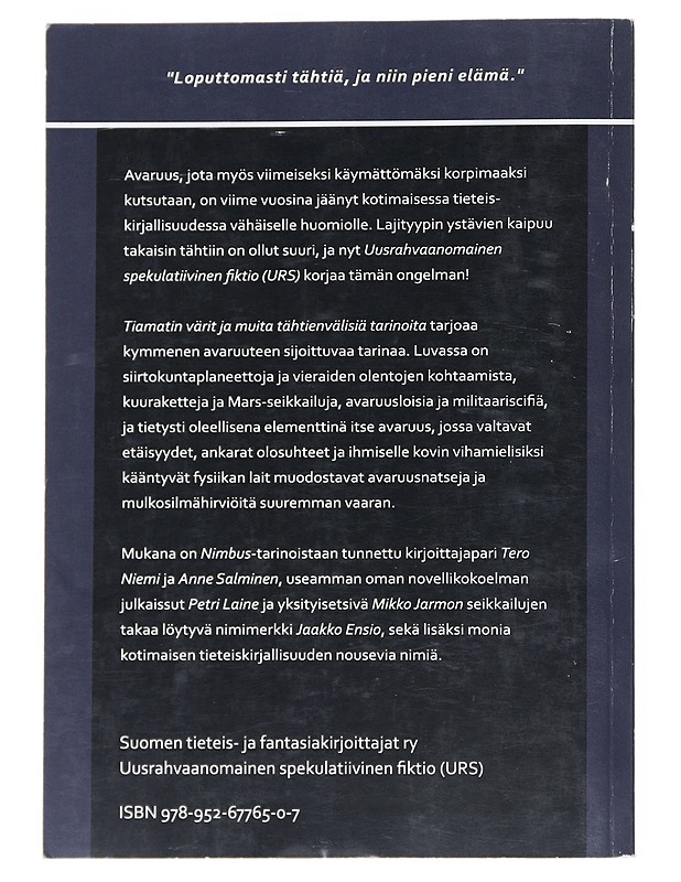 Tiamatin värit : ja muita tähtienvälisiä tarinoita - Saloranta, Tuomas - Fantasia- ja scifi - 10105541877 - 1