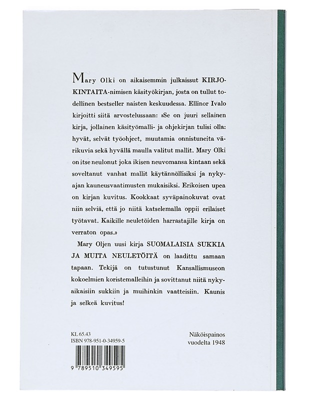 Suomalaisia sukkia ja muita neuleitöitä - Mary Olki - Tietokirjat ja oppaat - 10105541948 - 1