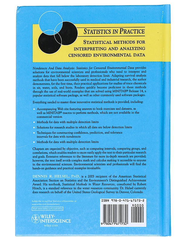 Nondetects and data analysis : statistics for censored environmental data - Dennis R. Helsel - Tietokirjat ja oppaat - 10105542107 - 1