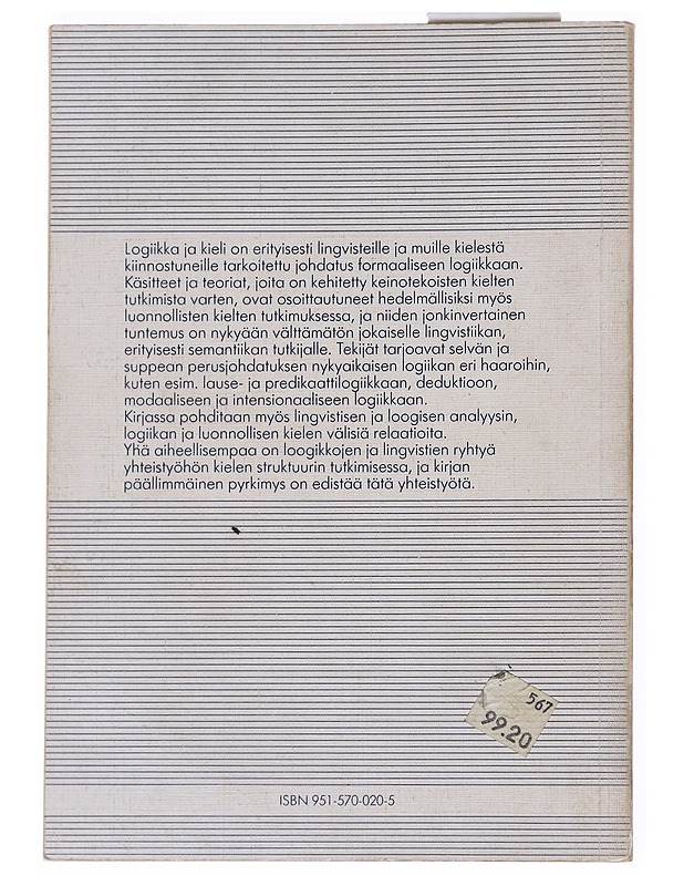 LOGIIKKA JA KIELI - ALLWOOD, JENS - Tietokirjat - 10105542138 - 1