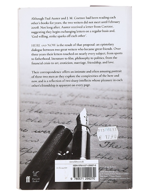 Here and now : letters 2008-2011 - Auster, Paul - Elämäkerrat ja muistelmat - 10105542233 - 1