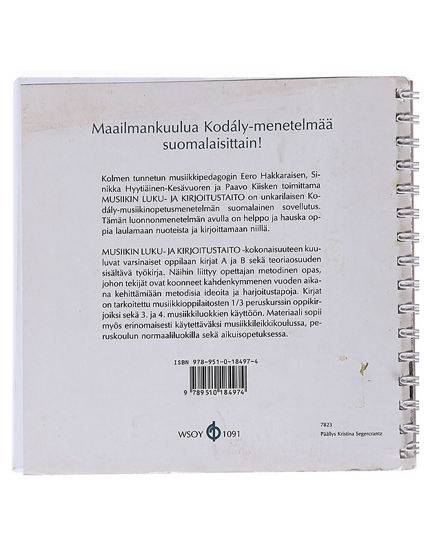 Musiikin luku- ja kirjoitustaito. 1, Säveltapailun peruskurssi 1/3. Osa B - Hakkarainen, Eero - Tietokirjat ja oppaat - 10105542368 - 1